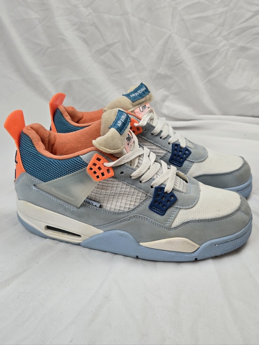 Union LA x Air Jordan 4 Mens Shoes Retro Blue Gray Orange DC9533-802 Size 10